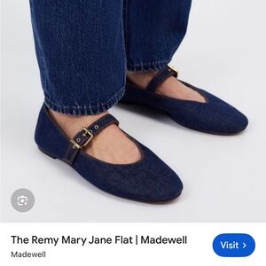 Madewell Denim Mary Jane Flats with Buckle